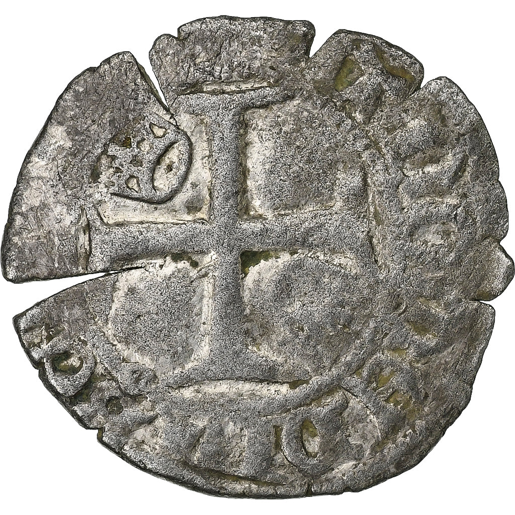 France, Charles VII, Blanc aux trois lis, 1422-1461, Saint-Pourçain, Billon