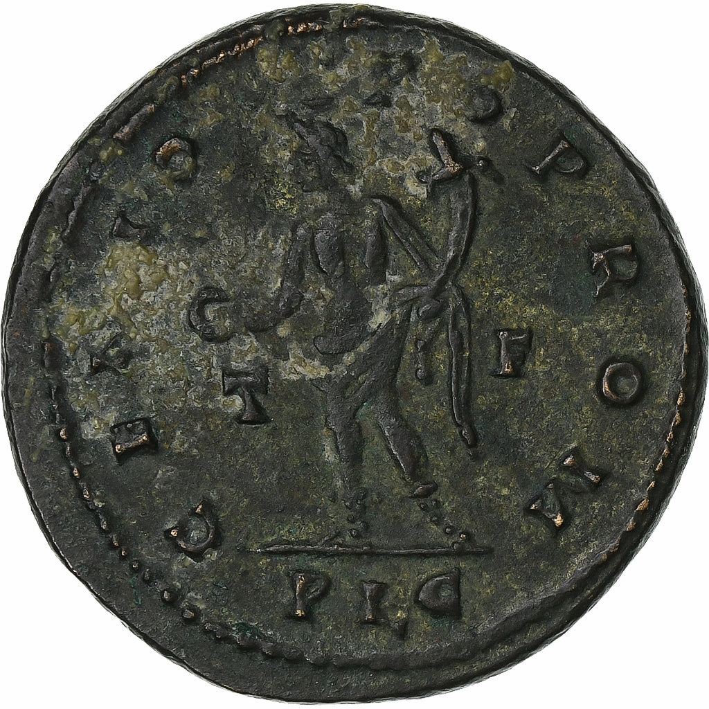 Constantine I, Follis, 307, Lugdunum, Bronze, AU(50-53), RIC:220b