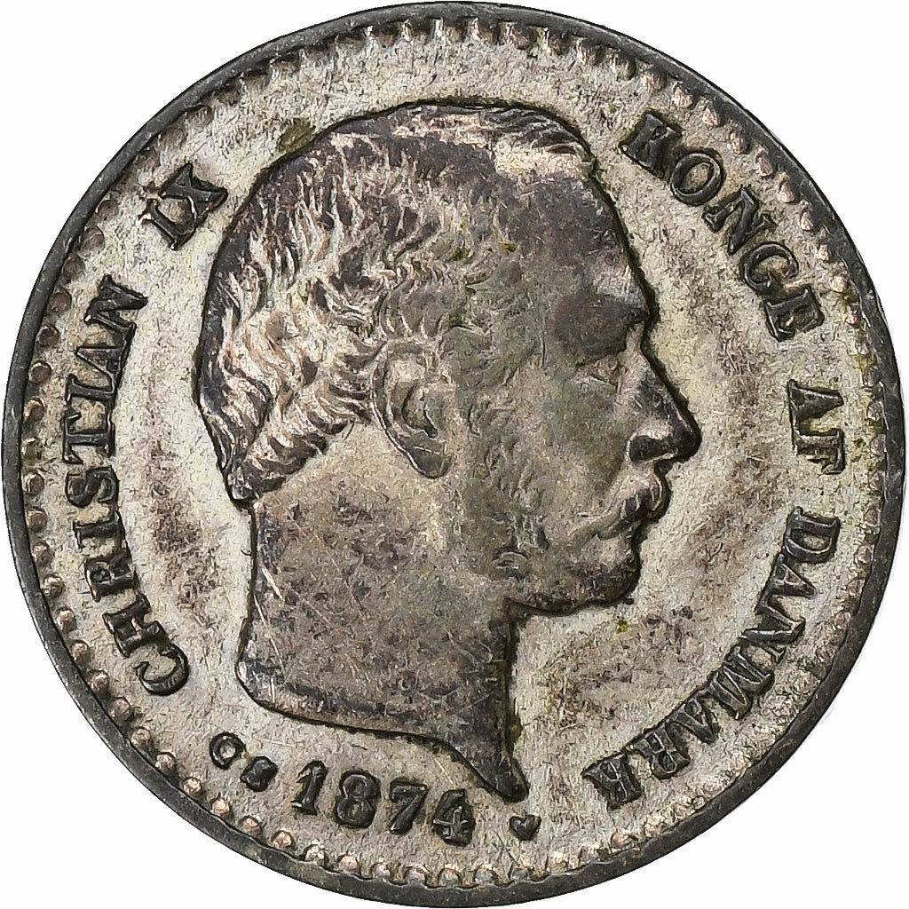Dinamarca, Christian IX, 10 Öre, 1874, Copenhagen, Lingote, AU(50-53), KM:795.1
