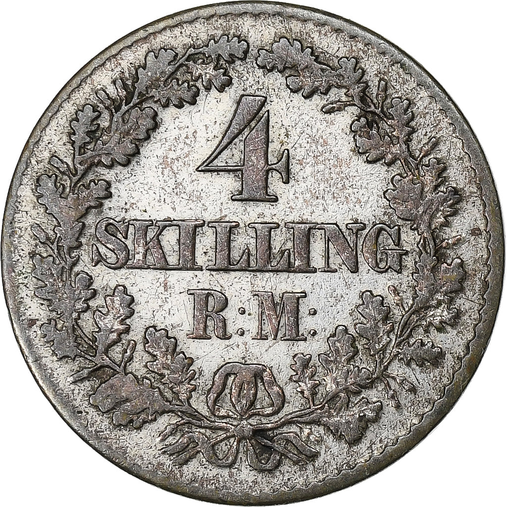 Denmark, Frederik VII, 4 Skilling, 1856, Copenhagen, Billon, VF(30-35), KM:758.1