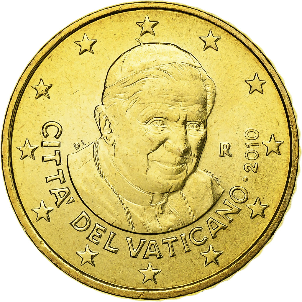 Vaticano, Benedict XVI, 50 Euro Cent, 2010, Rome, Nordic gold, SPL, KM:387