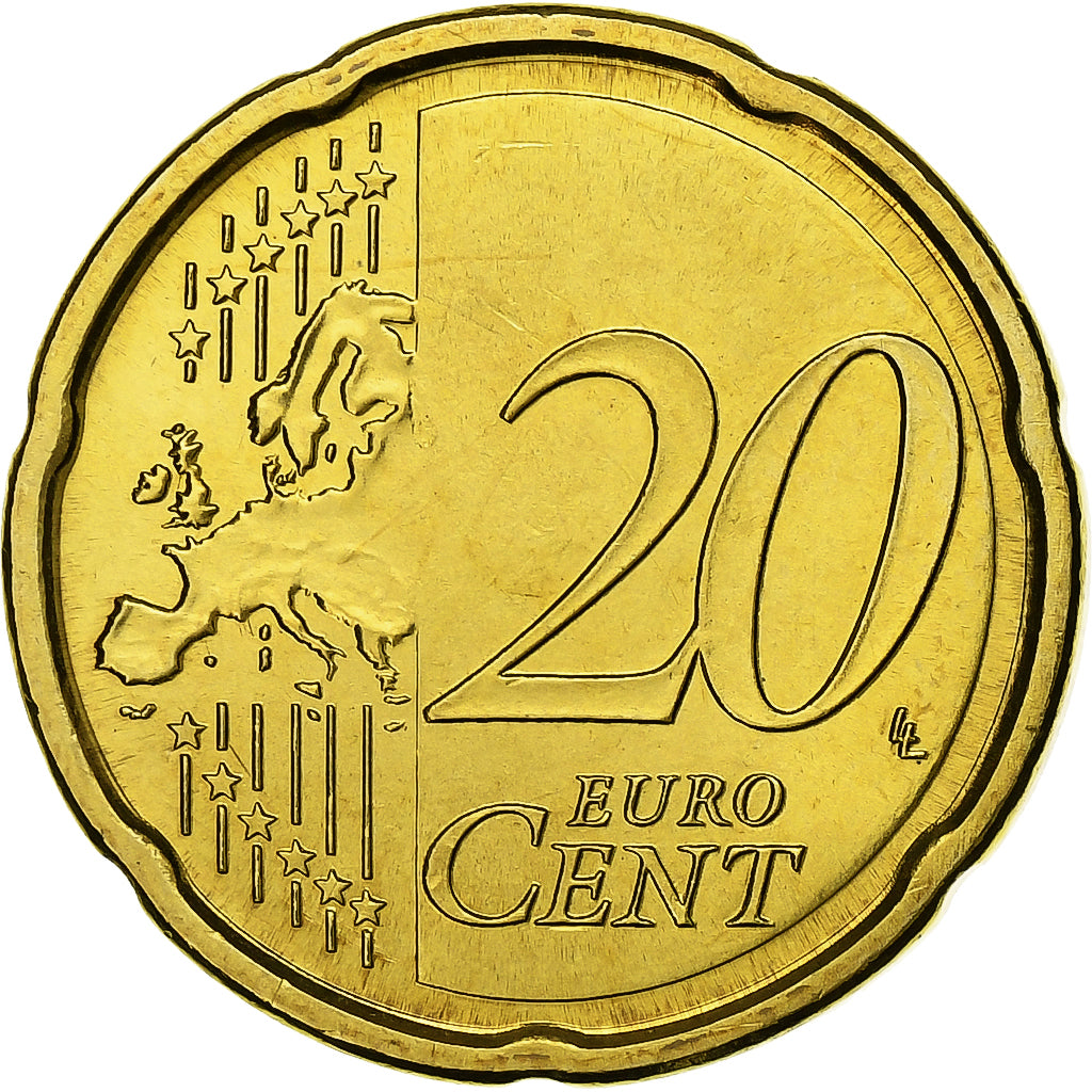 Vaticano, Benedict XVI, 20 Euro Cent, 2010, Rome, Nordic gold, SPL, KM:386