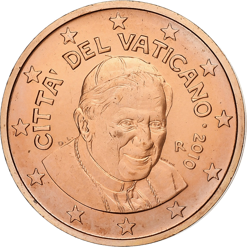 Vaticano, Benedict XVI, 2 Euro Cent, 2010, Rome, Acciaio placcato rame, SPL