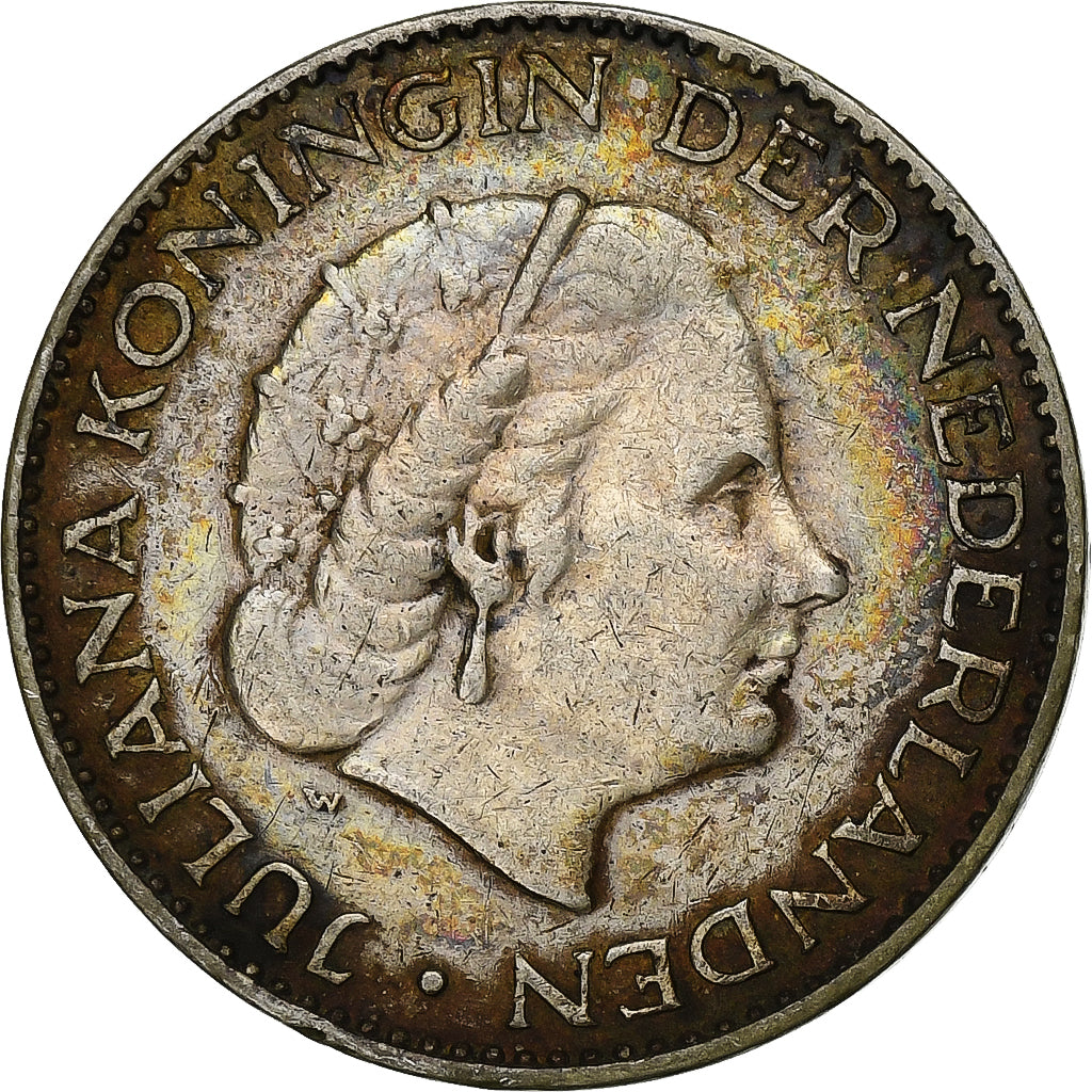 Países Baixos, Juliana, Gulden, 1957, Utrecht, Prata, AU(50-53), KM:184