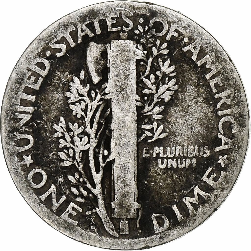 Estados Unidos da América, Dime, Mercury, 1926, Philadelphia, Prata, VF(20-25)