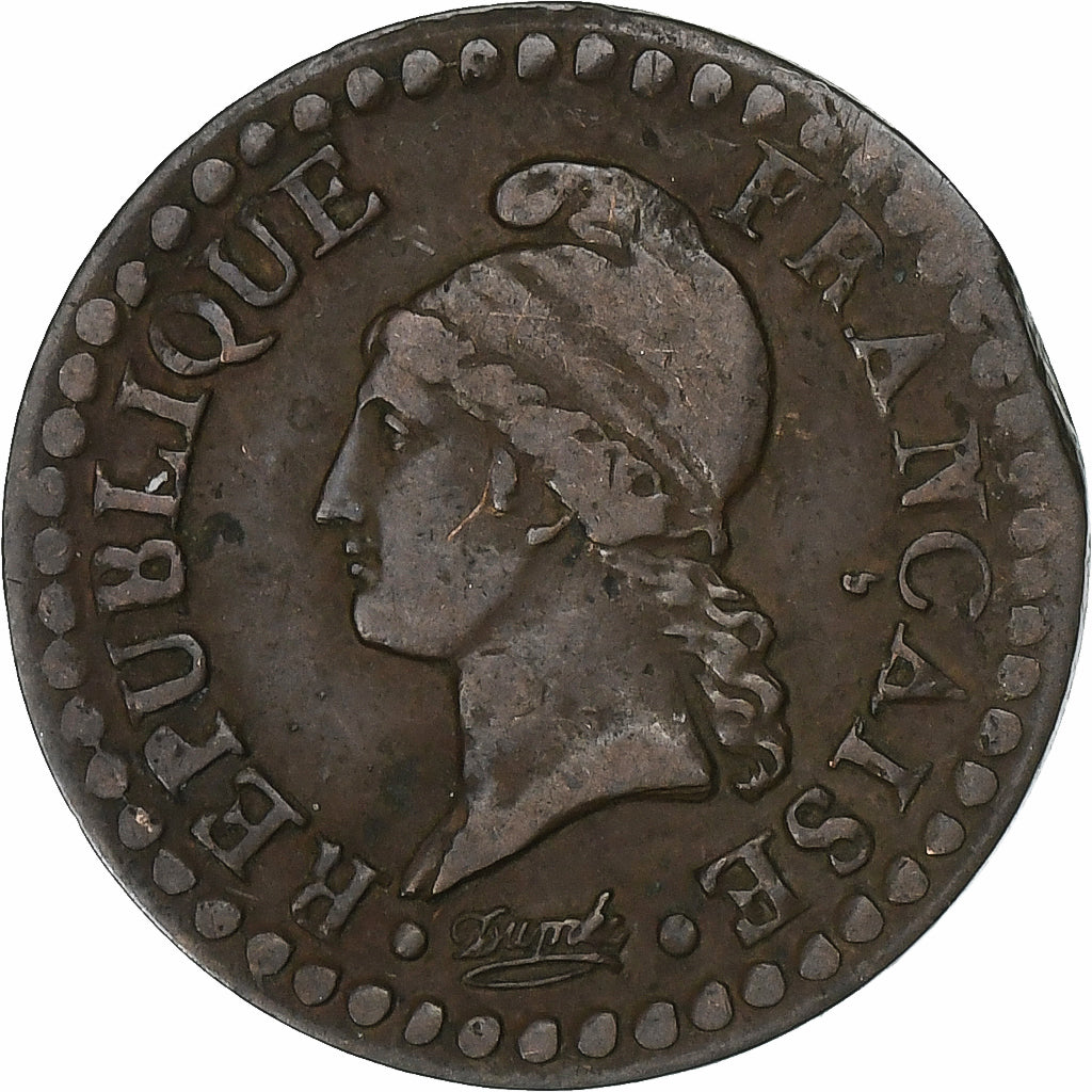 France, 1 Centime, Dupré, AN 7, Paris, Cuivre, TB, Gadoury:76