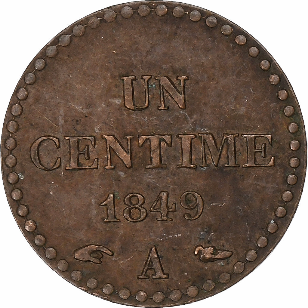 France, 1 Centime, Dupré, 1849, Paris, Copper, AU(50-53), Gadoury:84