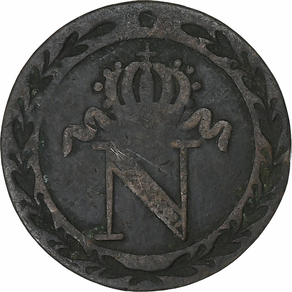 France, Napoleon I, 10 Centimes, 1808, Paris, Billon, VF(20-25), Gadoury:190