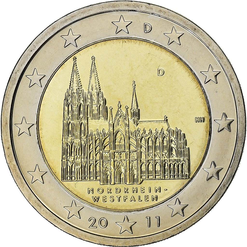 Francja, 2 Euro, Nordrhein-Westfalen, 2011, Munich, Bimetaliczny, AU(55-58)