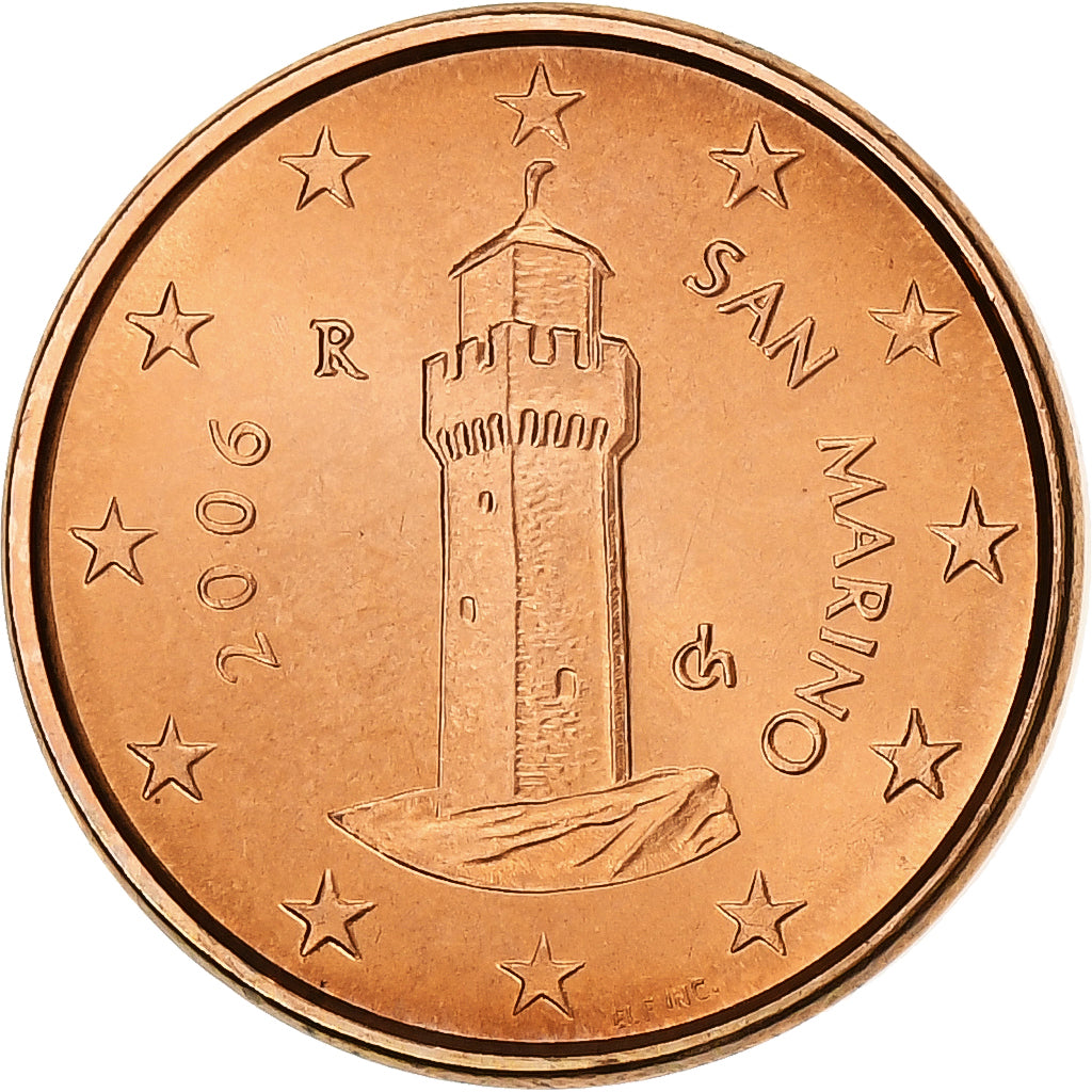 Saint Marin , Euro Cent, 2006, Rome, Cuivre plaqué acier, SPL