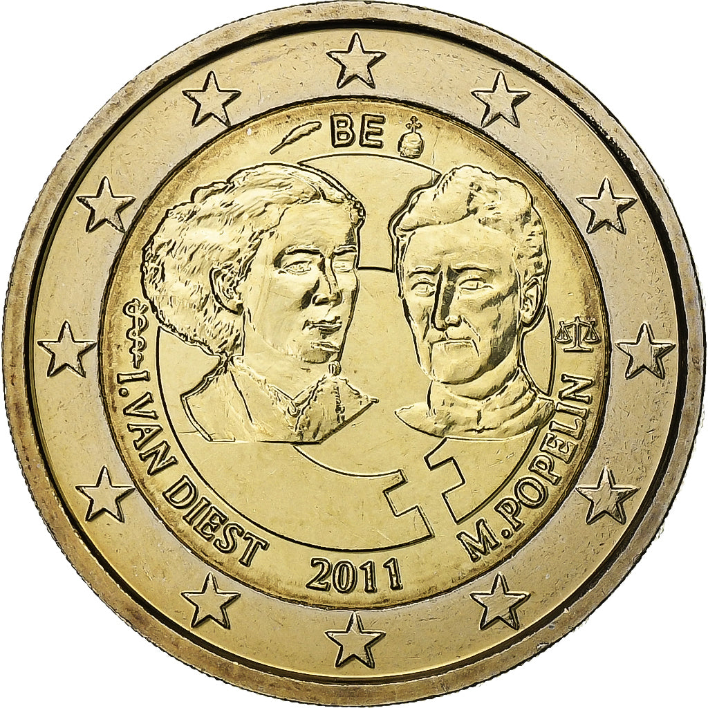 Belgium, 2 Euro, International Women's Day, 100th Anniversary, 2011, Brussels