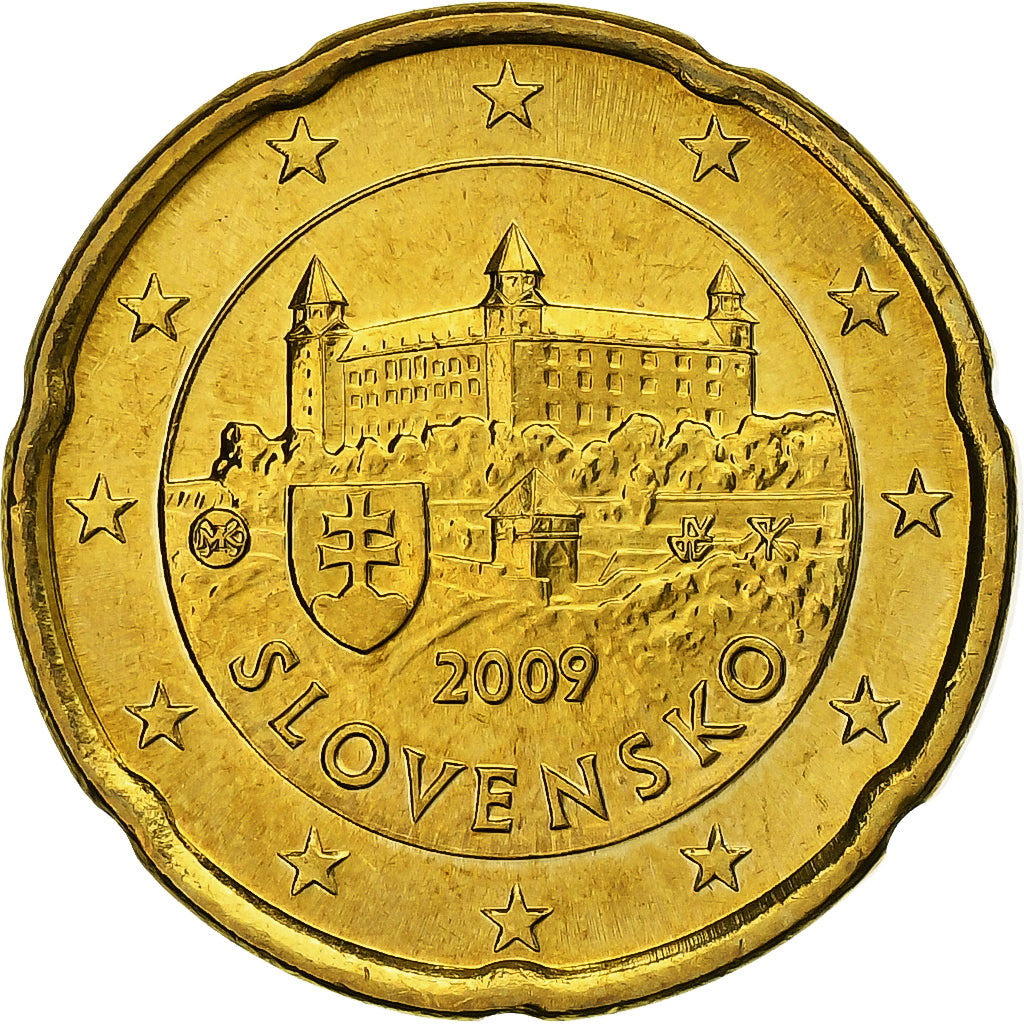 Slovakia, 20 Euro Cent, 2009, Kremnica, Nordic gold, MS(63), KM:99