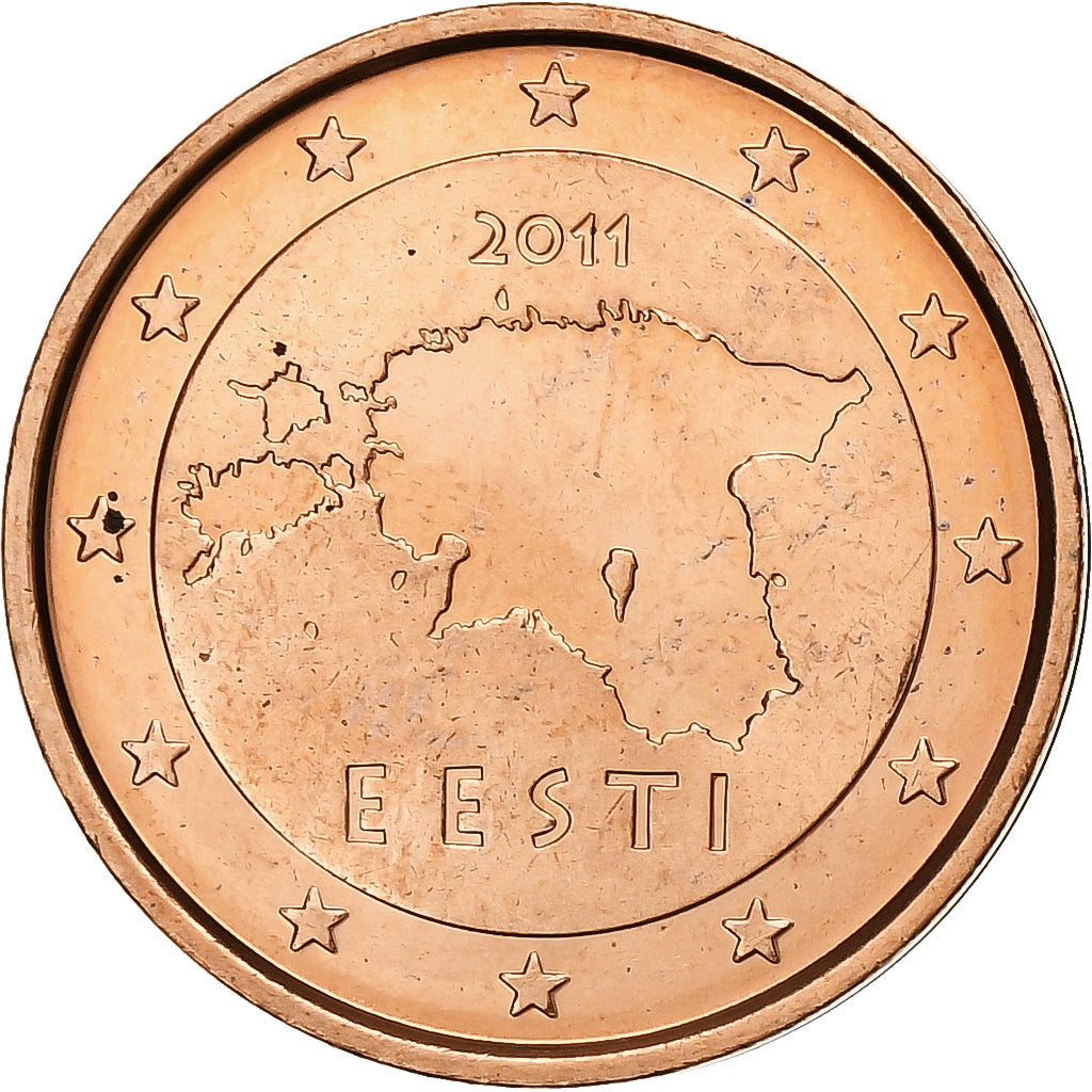 Estónia, 2 Euro Cent, 2011, Vantaa, Aço Cromado a Cobre, MS(60-62), KM:62