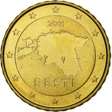 Estonia, 10 Euro Cent, 2011, Vantaa, Nordic gold, MS(60-62), KM:64