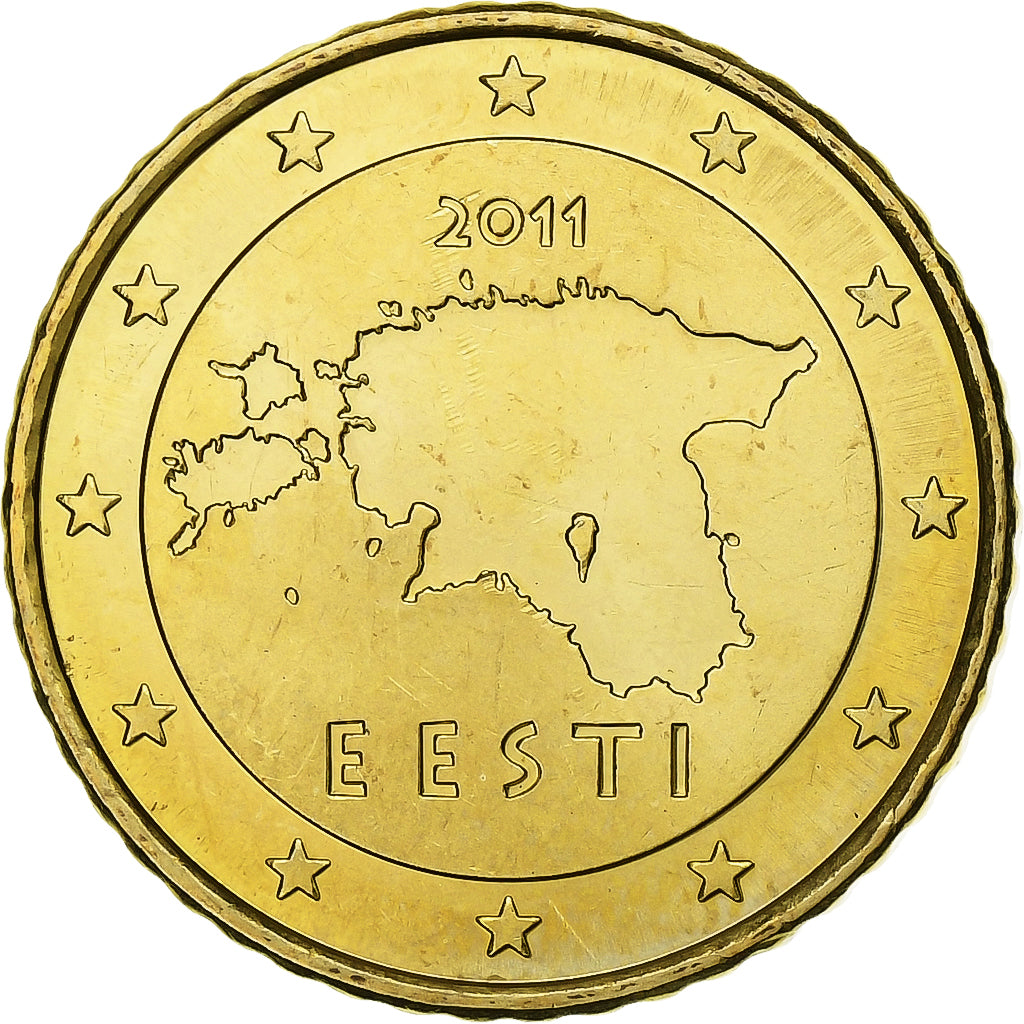 Estonie, 50 Euro Cent, 2011, Vantaa, Or nordique, SUP+, KM:66