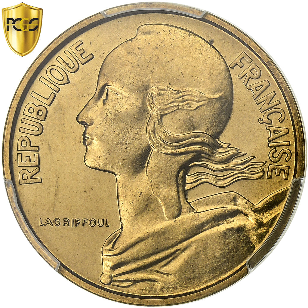 France, 10 Centimes, Marianne, 1971, Paris, Aluminum-Bronze, PCGS, MS66