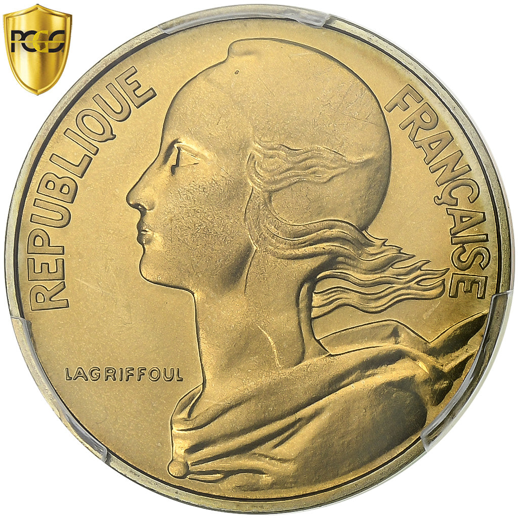France, 10 Centimes, Marianne, 1974, Paris, Bronze-Aluminium, PCGS, MS66
