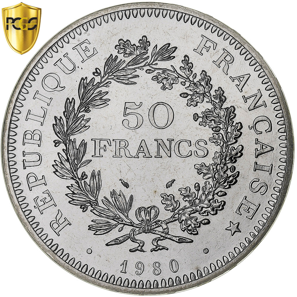 France, 50 Francs, Hercule, 1980, Paris, série FDC, Silver, PCGS, MS66