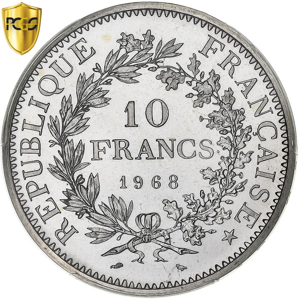 Francia, 10 Francs, Hercule, 1968, Paris, Argento, PCGS, MS67, Gadoury:813