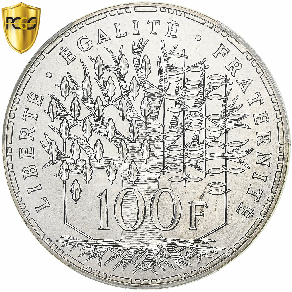 Francia, 100 Francs, Panthéon, 1982, Paris, Argento, PCGS, MS68, Gadoury:898