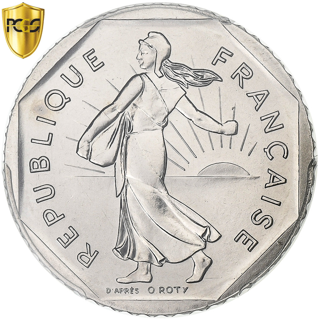 França, 2 Francs, Semeuse, 1979, Paris, Níquel, PCGS, MS67, Gadoury:547