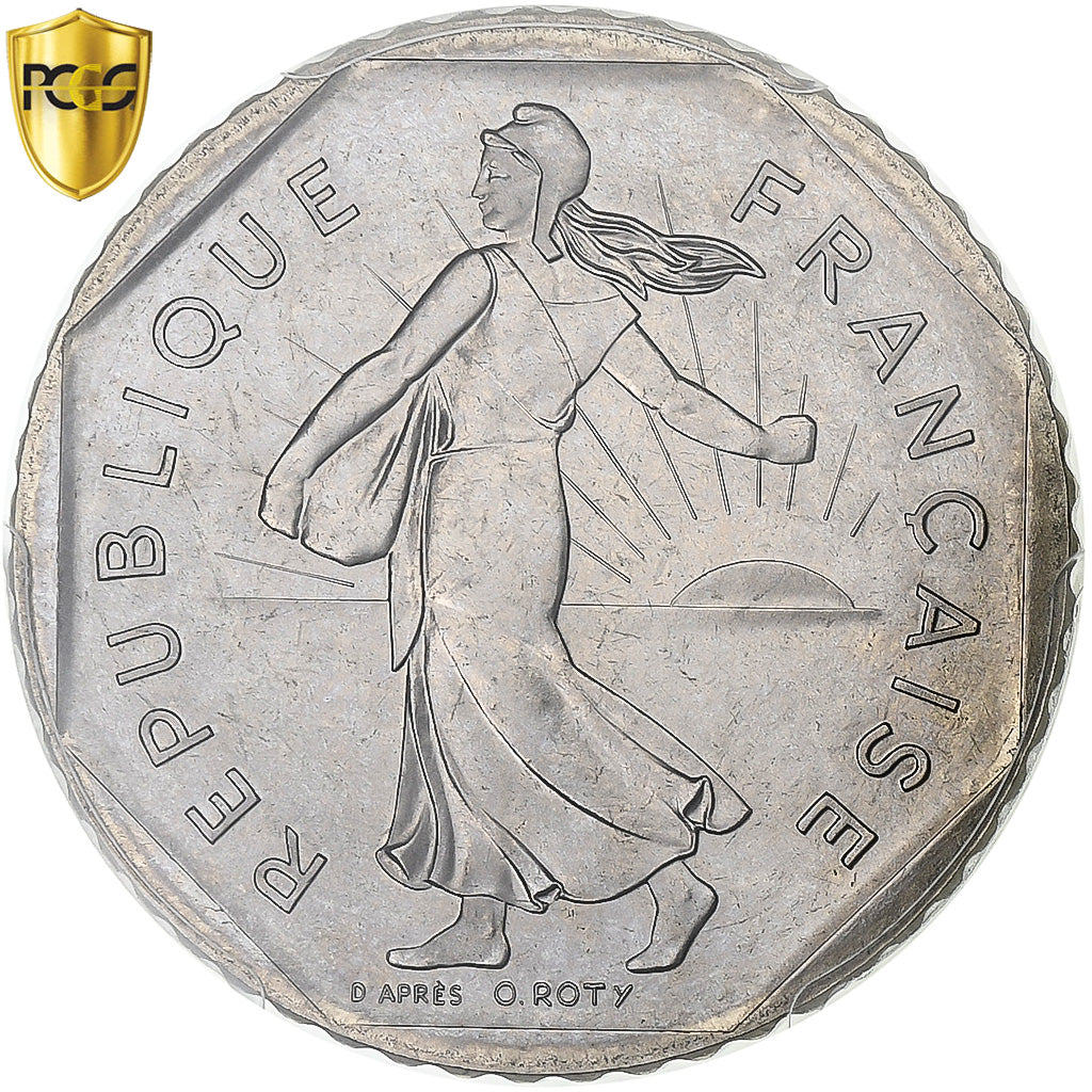 França, 2 Francs, Semeuse, 1980, Paris, Níquel, PCGS, MS66, Gadoury:547