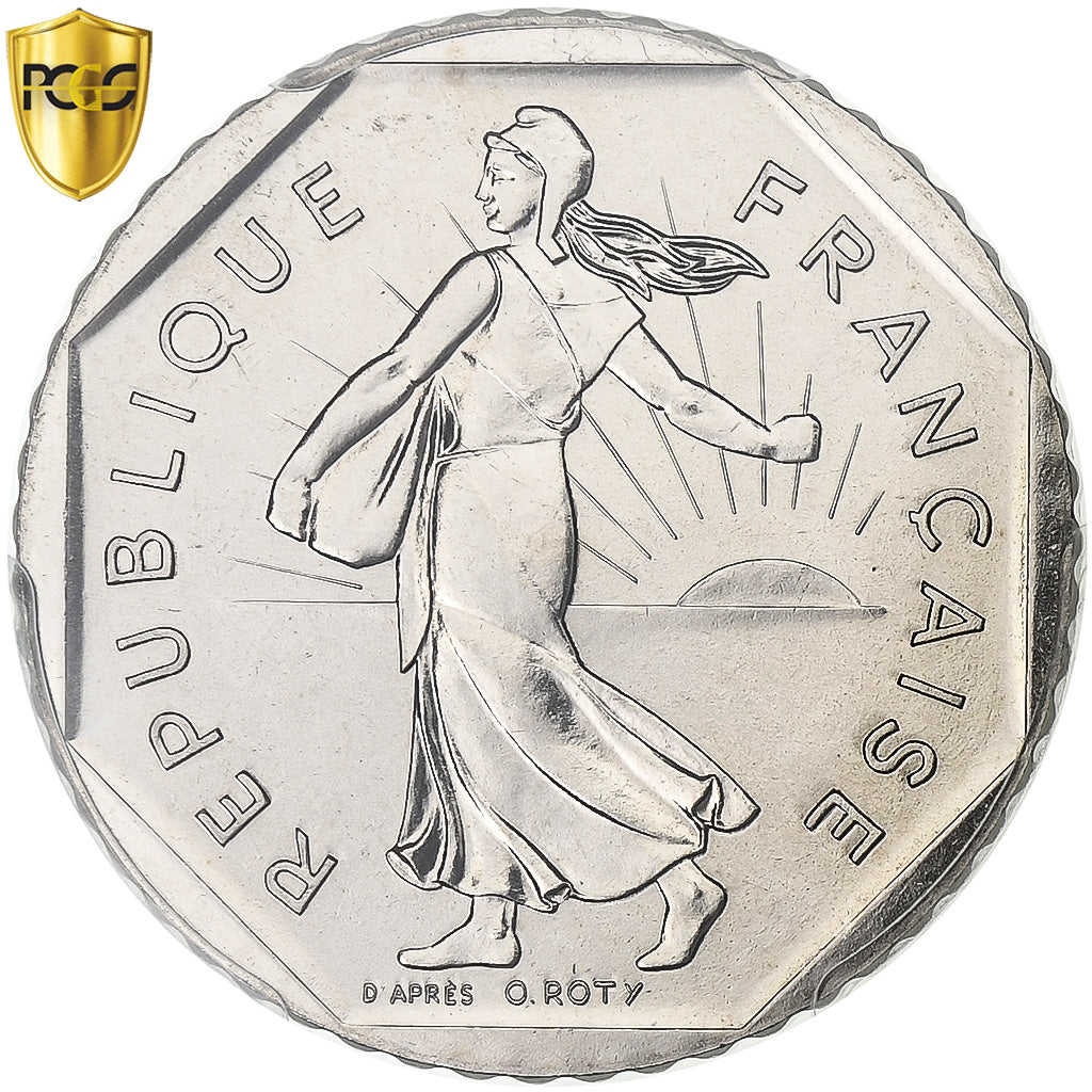 França, 2 Francs, Semeuse, 1981, Paris, Níquel, PCGS, MS68, Gadoury:547