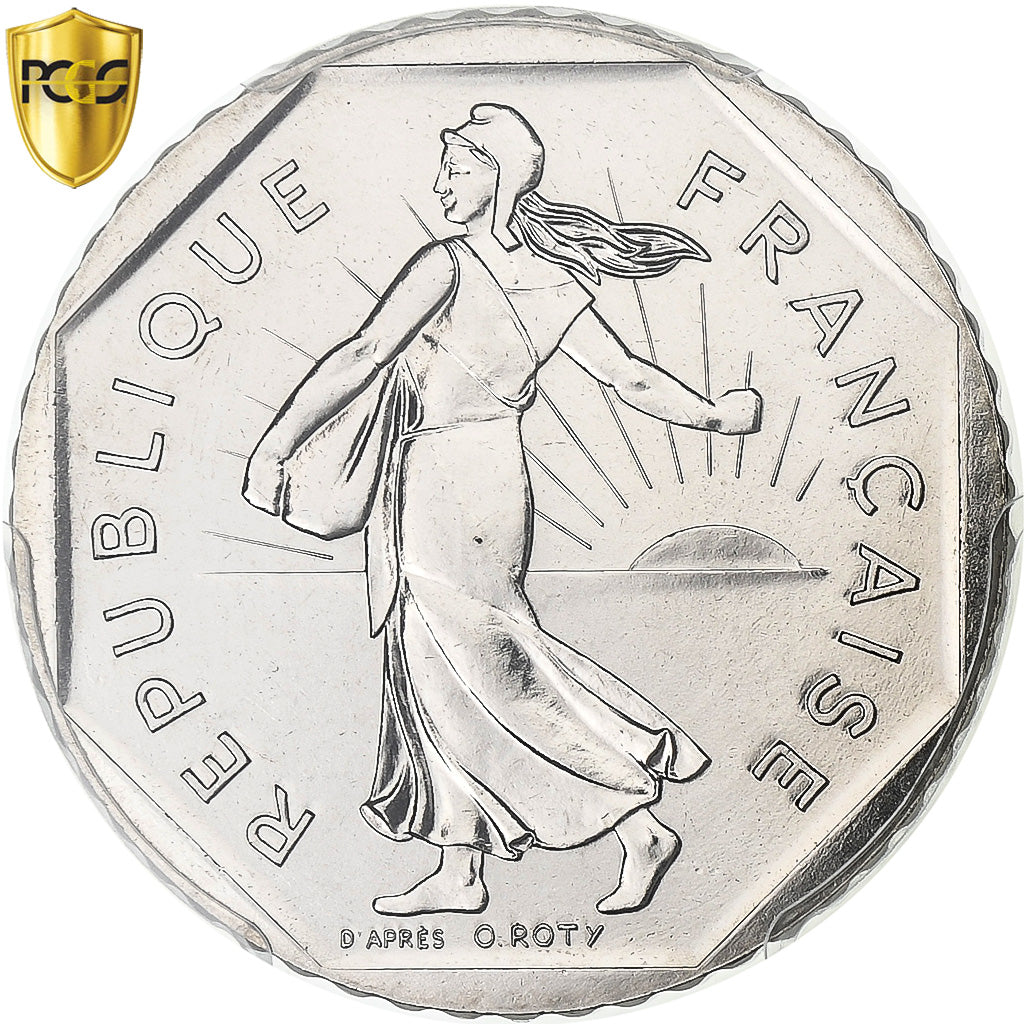 França, 2 Francs, Semeuse, 1982, Paris, Níquel, PCGS, MS67, Gadoury:547