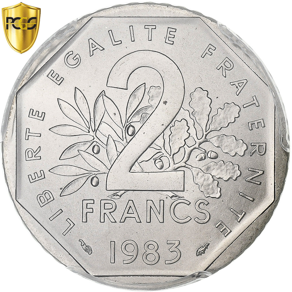 Frankreich, 2 Francs, Semeuse, 1983, Paris, Nickel, PCGS, MS69, Gadoury:547