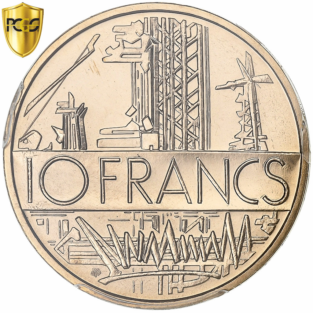 France, 10 Francs, Mathieu, 1979, Paris, Tranche B, Cupro-nickel, PCGS, MS67