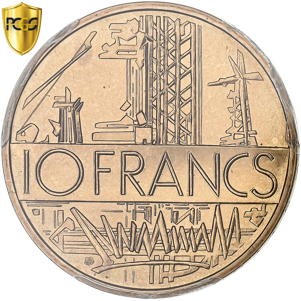 Francia, 10 Francs, Mathieu, 1980, Paris, Tranche B, Cobre - níquel, PCGS
