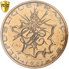 France, 10 Francs, Mathieu, 1981, Paris, Tranche B, Copper-nickel, PCGS, MS67