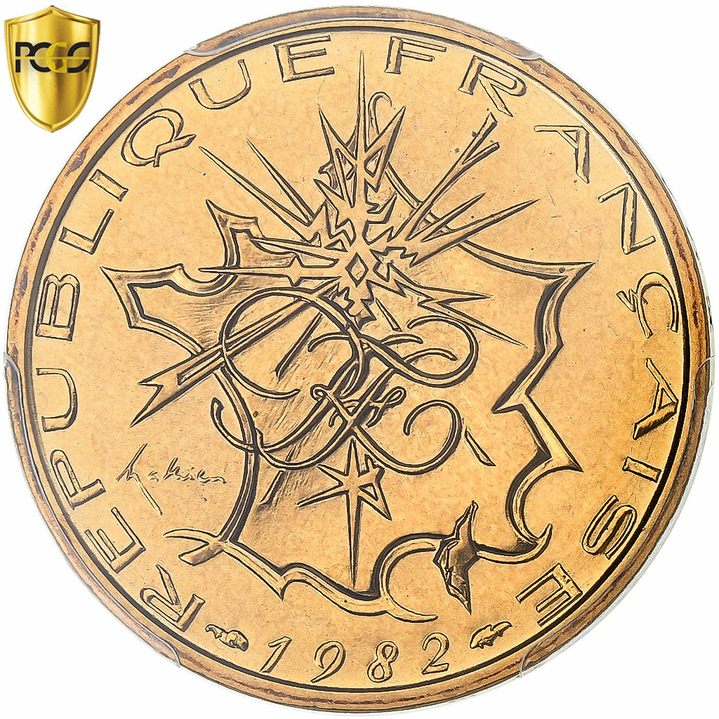 France, 10 Francs, Mathieu, 1982, Paris, Tranche A, Copper-nickel, PCGS, MS69
