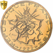 France, 10 Francs, Mathieu, 1982, Paris, Tranche A, Copper-nickel, PCGS, MS69