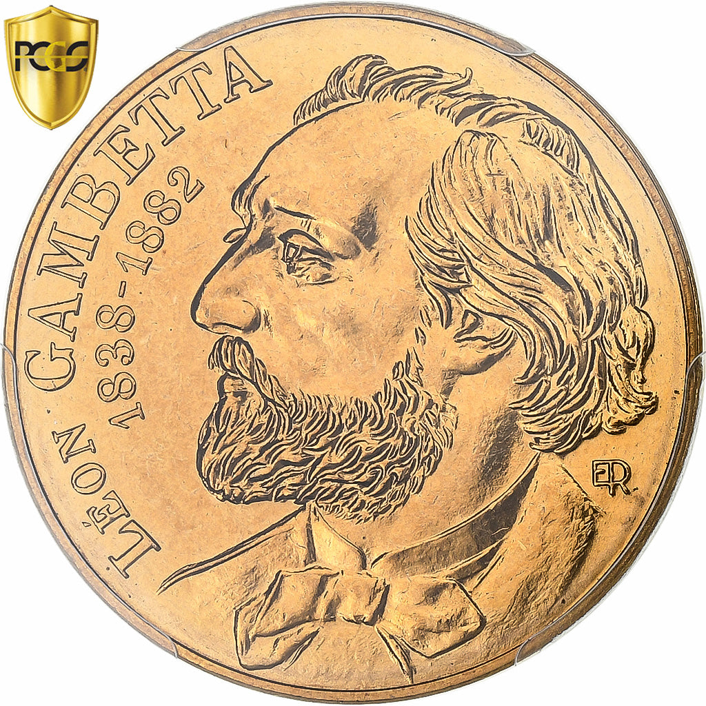 Francja, 10 Francs, Gambetta, 1982, Paris, Miedź-Nikiel, PCGS, MS67
