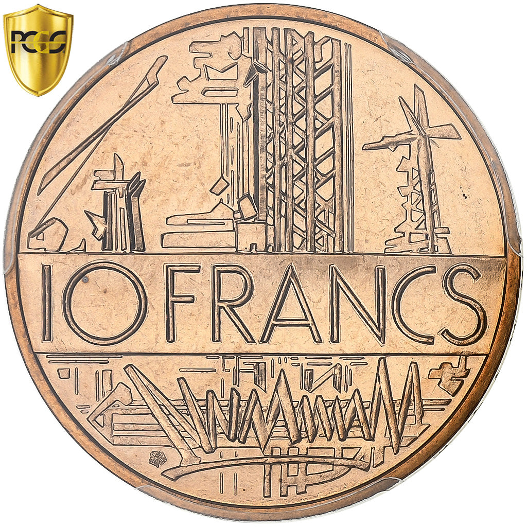 France, 10 Francs, Mathieu, 1983, Paris, Tranche A, Copper-nickel, PCGS, MS68