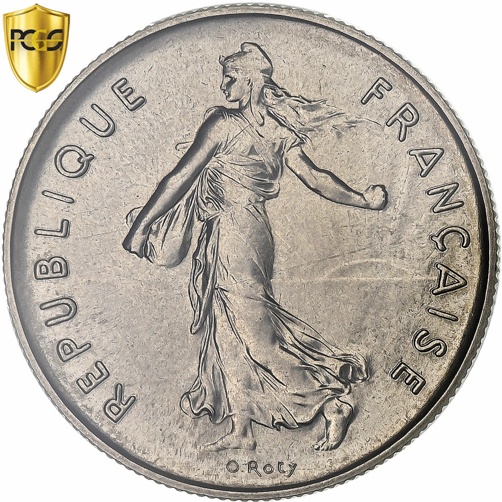 Francia, 5 Francs, Semeuse, 1980, Paris, Rame-nichel, PCGS, MS68, Gadoury:771