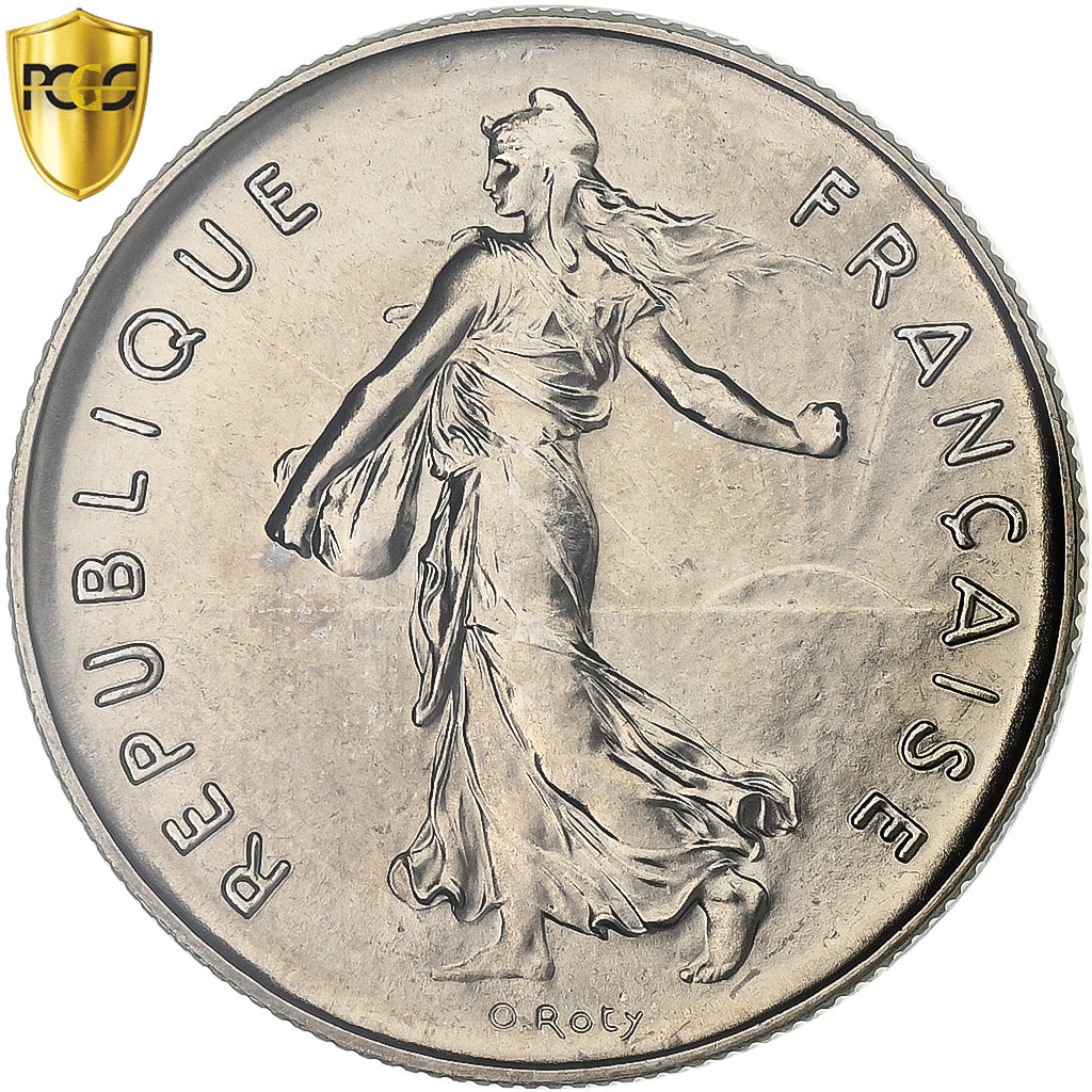 Francia, 5 Francs, Semeuse, 1974, Paris, Rame-nichel, PCGS, MS69, Gadoury:771