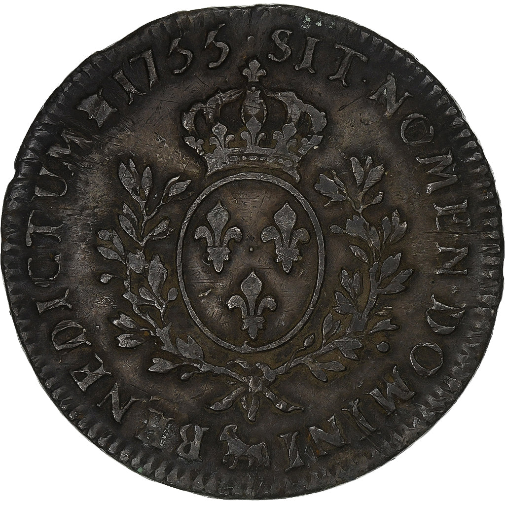France, Louis XV, Écu au bandeau, 1755, Pau, Silver, VF(30-35), Gadoury:322a