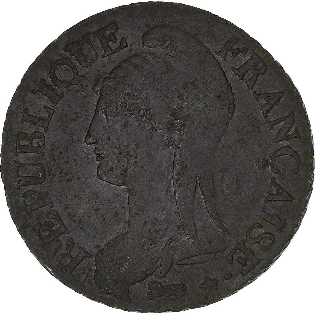 France, 5 Centimes, Dupré, AN 8/5, Paris, A/B, Copper, AU(50-53), Gadoury:126a