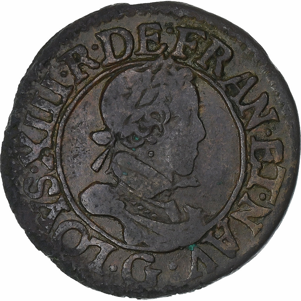 Frankrijk, Louis XIII, Double Tournois, 1620, Poitiers, Koper, FR+, CGKL:412
