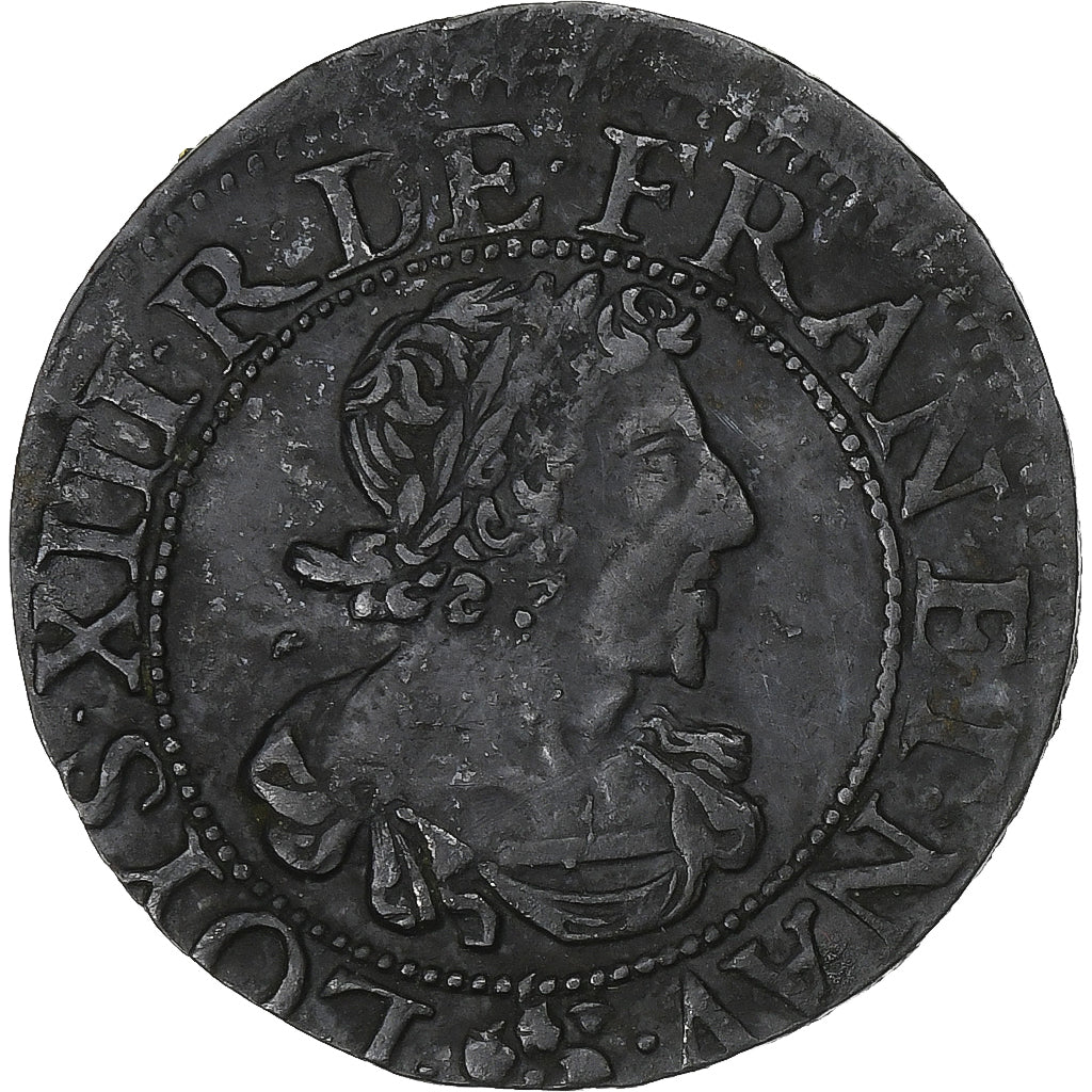 Frankreich, Louis XIII, Double Tournois, 1638, Troyes, Kupfer, SS, CGKL:504