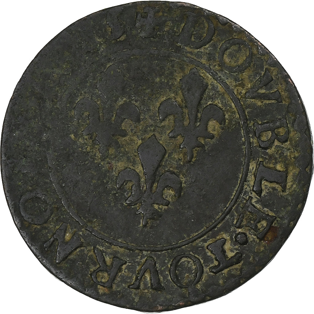 Frankreich, Louis XIII, Double Tournois, 1615, Nantes, Kupfer, S+, CGKL:378
