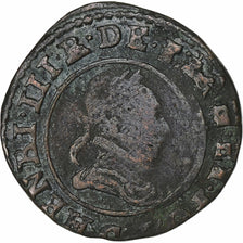 Francia, Henri III, Double Tournois, 1589, Saint-Lô, Rame, MB, CGKL:118