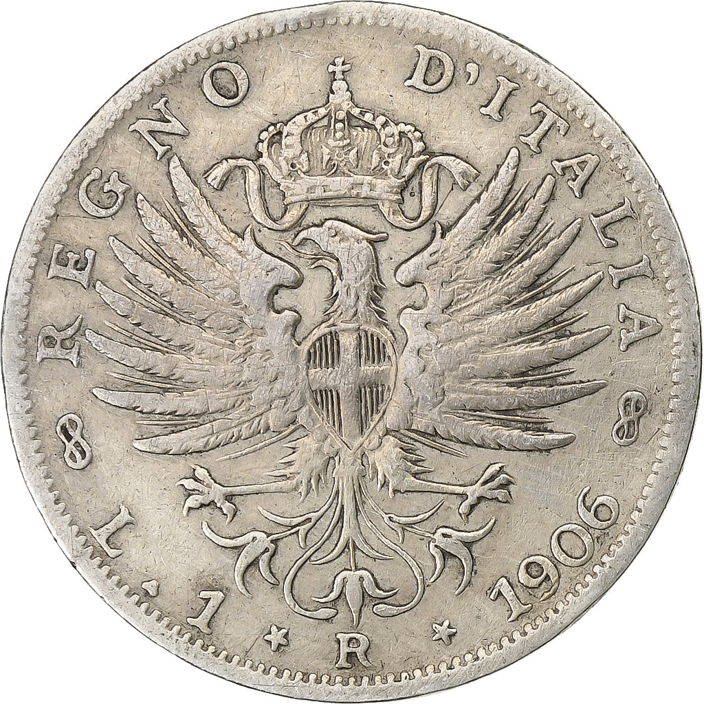 Italy, Vittorio Emanuele III, Lira, 1906, Rome, Silver, VF(30-35), KM:32