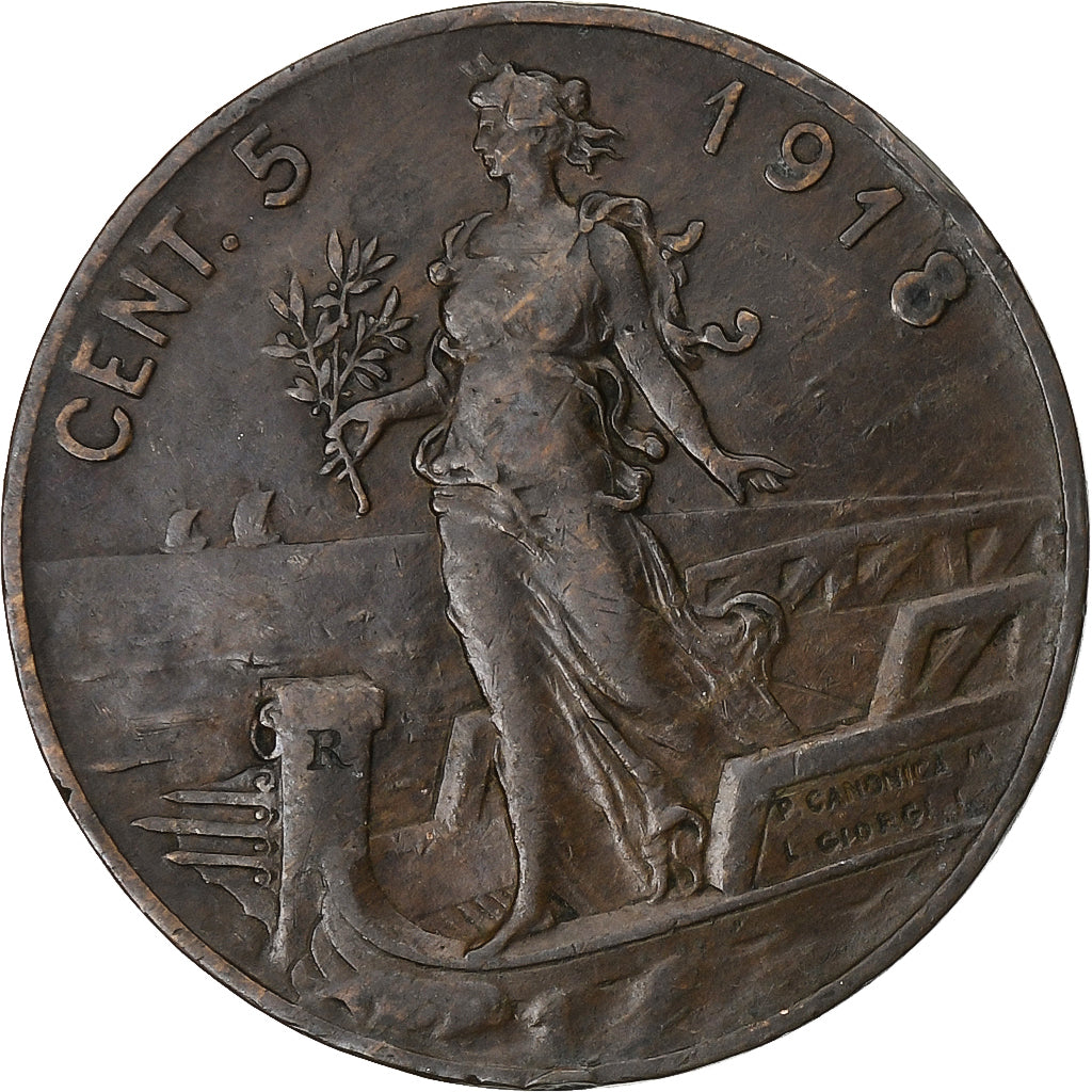 Italie, Victor Emmanuel III, 5 Centesimi, 1918, Rome, Cuivre, TTB, KM:42