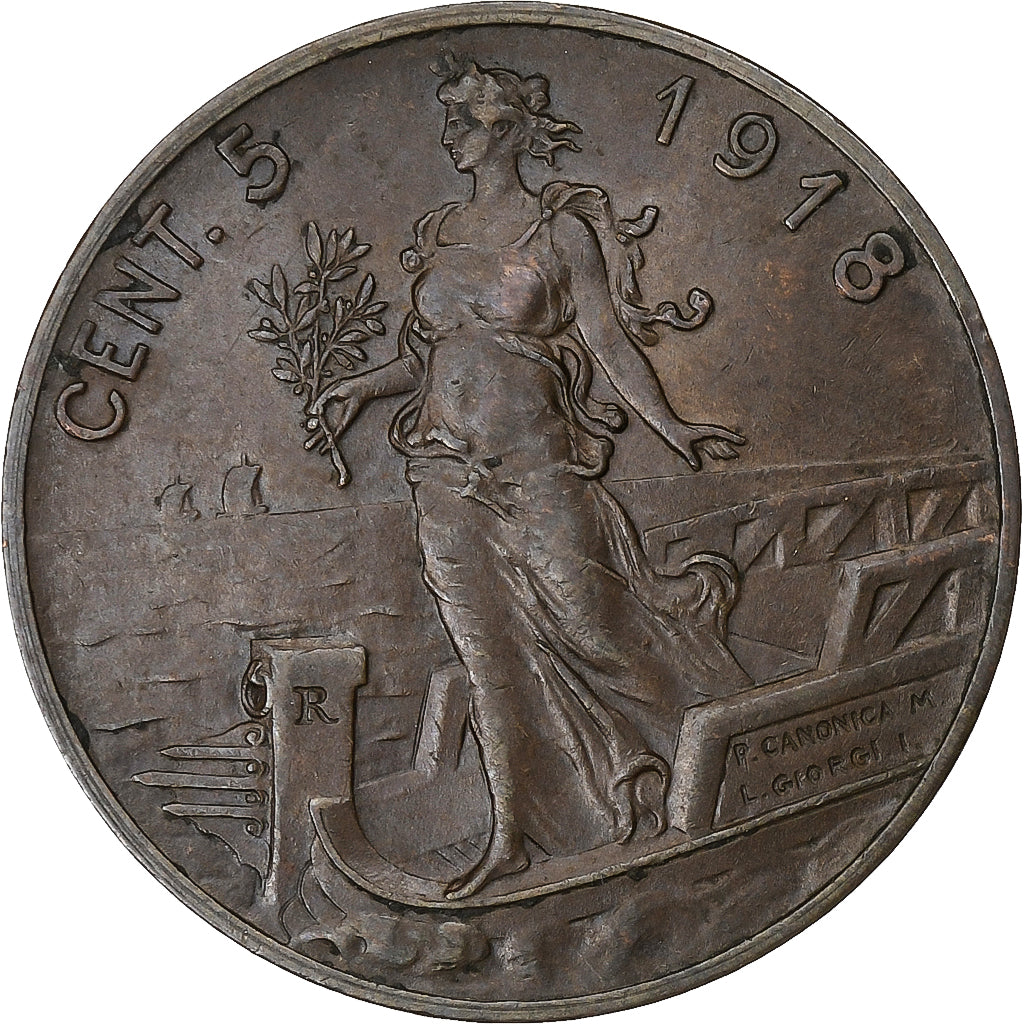 Italie, Victor Emmanuel III, 5 Centesimi, 1918, Rome, Cuivre, SUP, KM:42