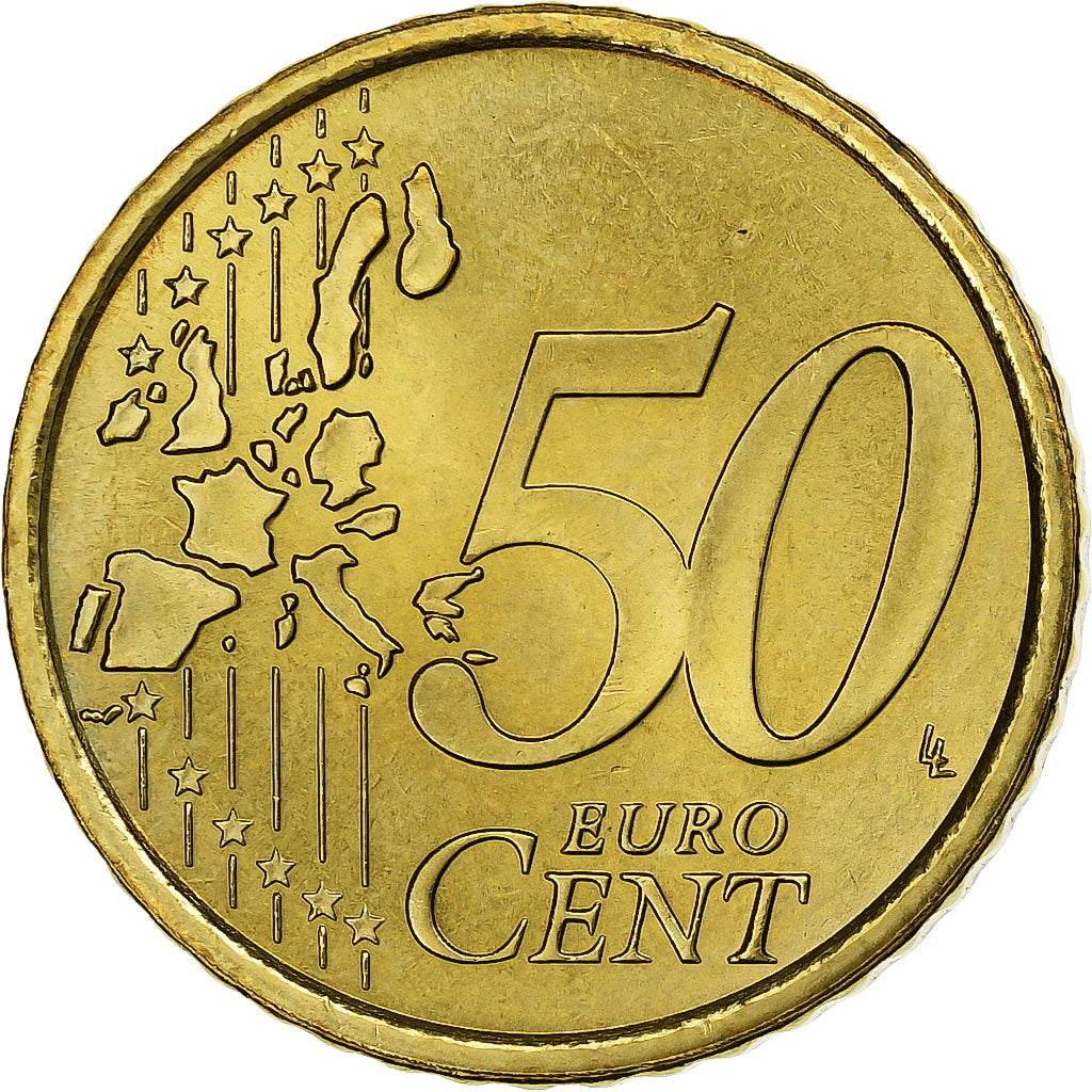 Saint Marin , 50 Euro Cent, 2002, Rome, Or nordique, SPL+