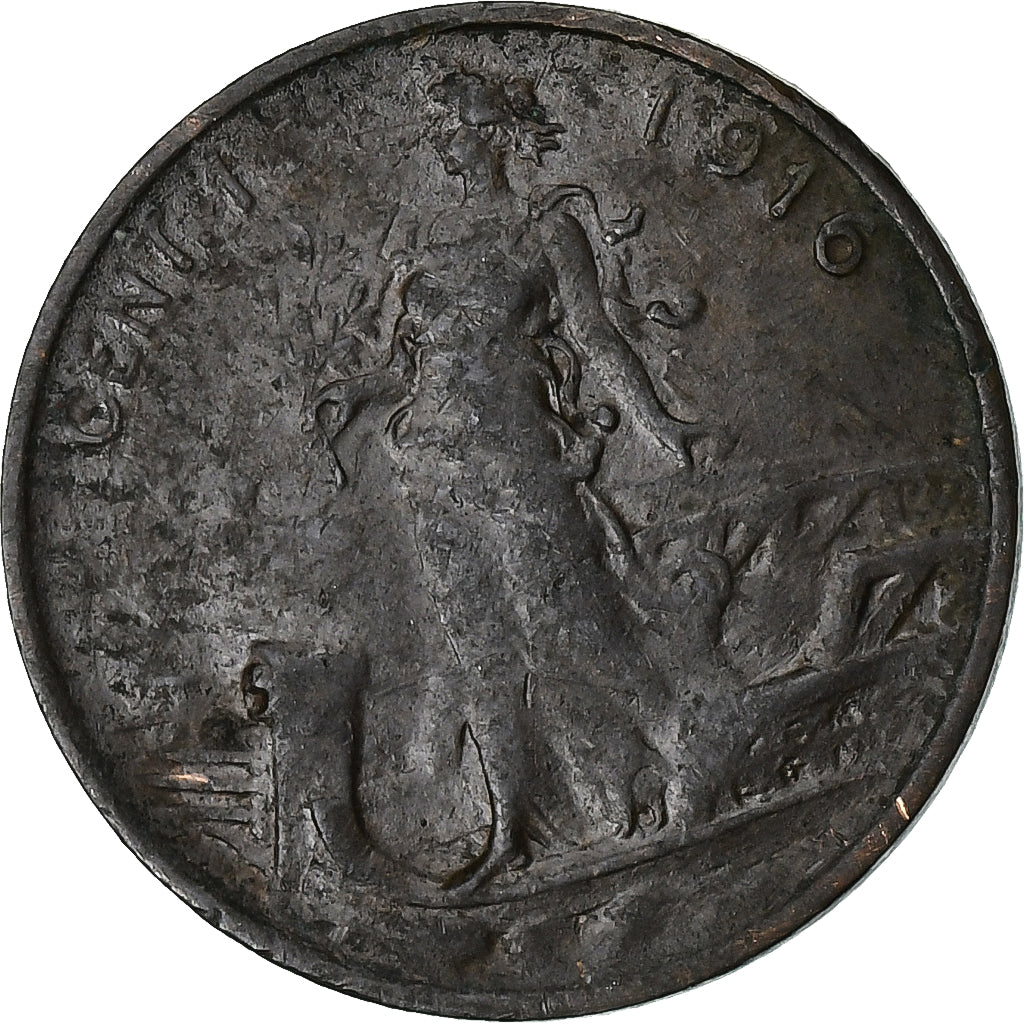 Italie, Victor Emmanuel III, Centesimo, 1916, Rome, Bronze, TB+, KM:40