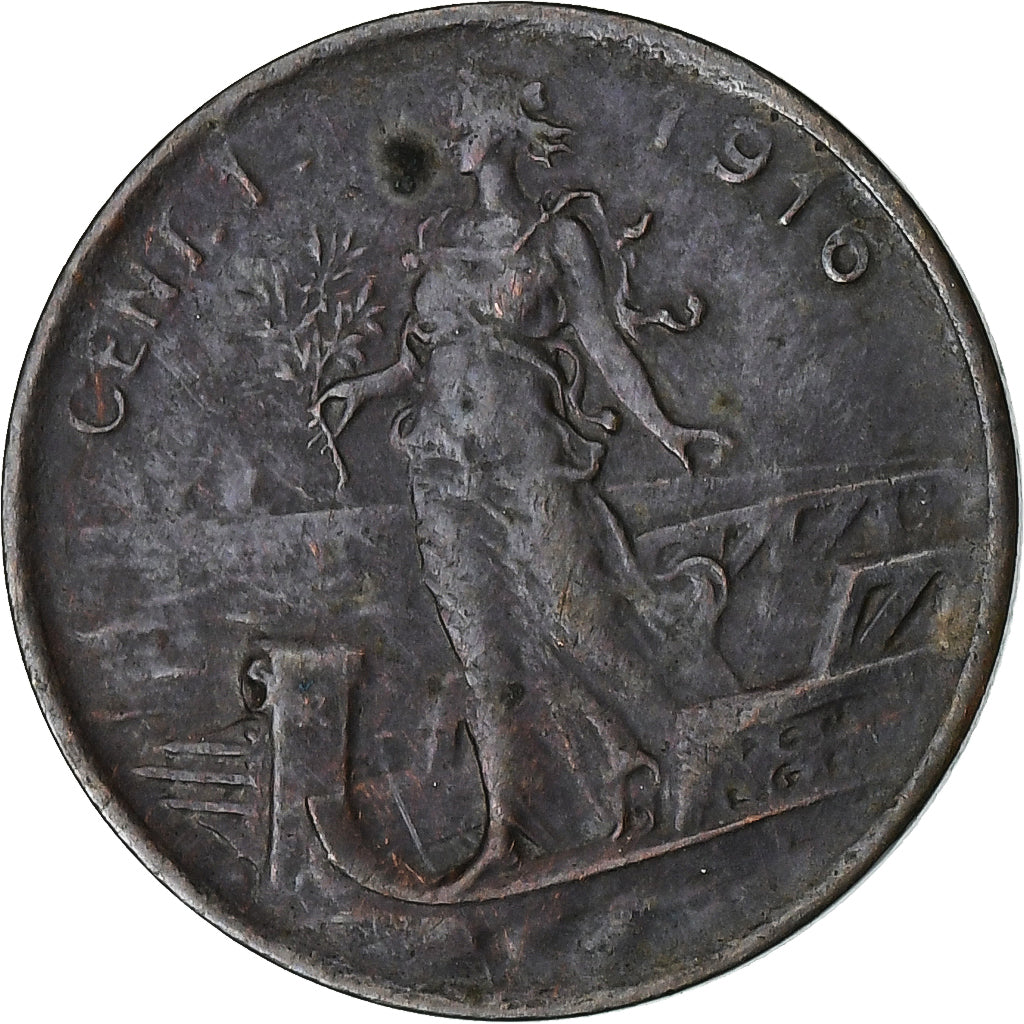 Italia, Vittorio Emanuele III, Centesimo, 1916, Rome, Bronzo, BB+, KM:40